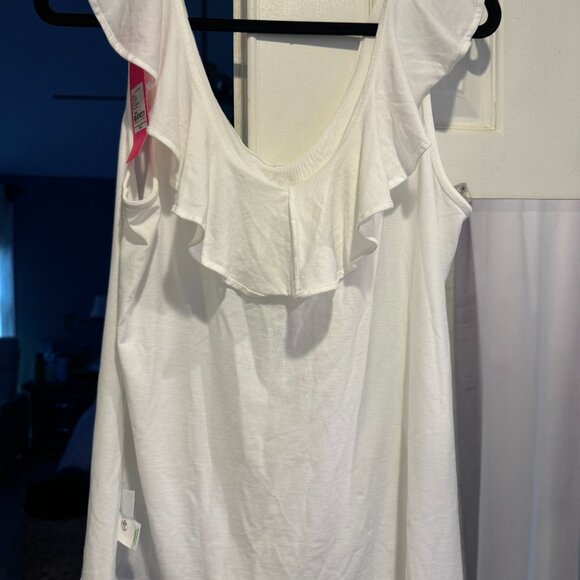 Lilly Pulitzer Alessa Ruffle Sleeveless White Pullover Top Size L - Picture 5 of 5